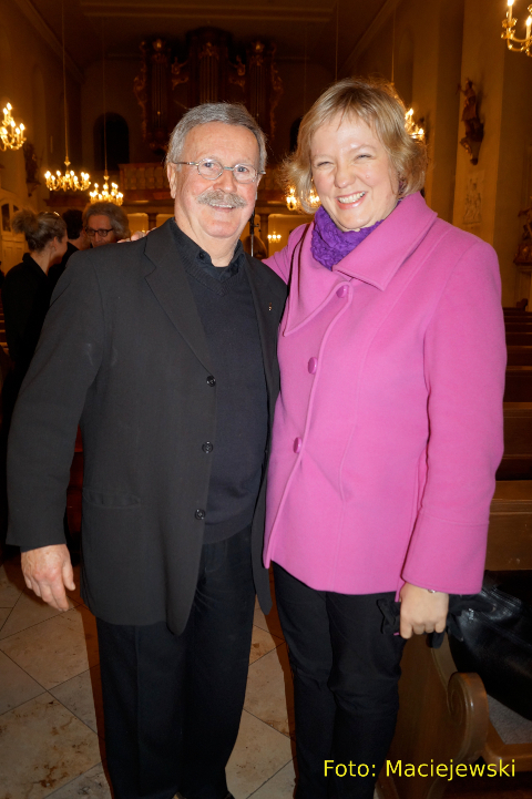 Adventskonzert 2017: Helmut Kramer mit Bürgemeisterin Anne Guillier Niederbronn le Bain